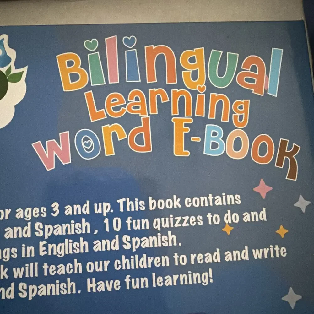 GUFINO Bilingual Toys Bilingual Word English/Spanish Book Tested Works